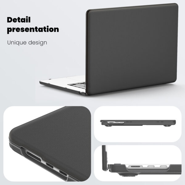 Turtle Shift vegan leer Laptopcover MacBook Air 15.3' inch - 2024 / 2023 - A2941/ A3114 - Grijs - Afbeelding 3