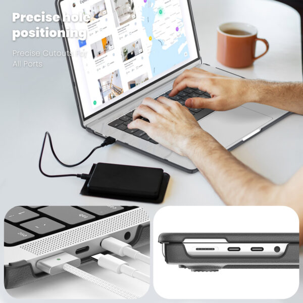Turtle Shift vegan leer Laptopcover MacBook Air 15.3' inch - 2024 / 2023 - A2941/ A3114 - Grijs - Afbeelding 8