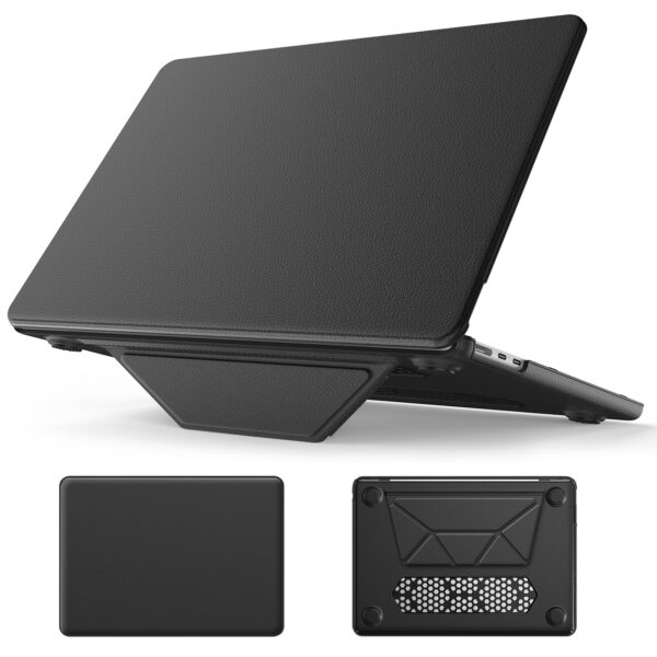 Turtle Shift vegan leer Laptopcover MacBook Air 15.3' inch - 2024 / 2023 - A2941/ A3114 - Zwart