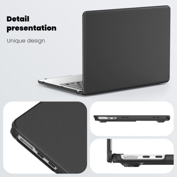 Turtle Shift vegan leer Laptopcover MacBook Air 15.3' inch - 2024 / 2023 - A2941/ A3114 - Zwart - Afbeelding 3