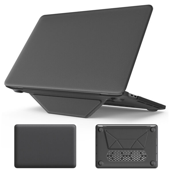 Turtle Shift vegan leer Laptopcover MacBook Pro 13' inch - 2022 / 2020 / 2018 - A2338 / A2289 / A2251 / A2159 / A1989 / 
A1706 / A1708 - Grijs