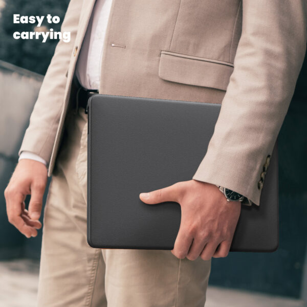 Turtle Shift vegan leer Laptopcover MacBook Pro 13' inch - 2022 / 2020 / 2018 - A2338 / A2289 / A2251 / A2159 / A1989 / 
A1706 / A1708 - Grijs - Afbeelding 4