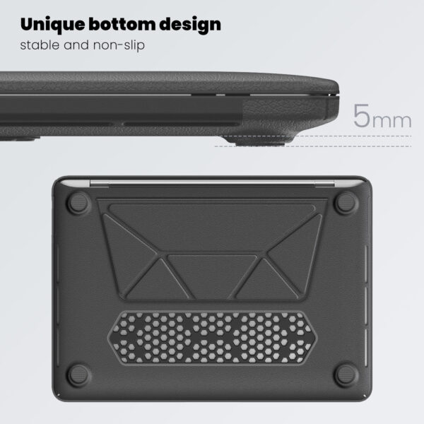 Turtle Shift vegan leer Laptopcover MacBook Pro 13' inch - 2022 / 2020 / 2018 - A2338 / A2289 / A2251 / A2159 / A1989 / 
A1706 / A1708 - Grijs - Afbeelding 5