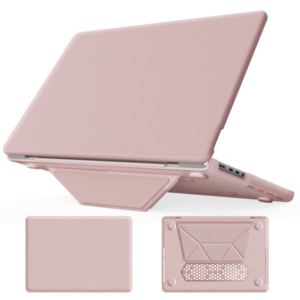 Turtle Shift vegan leer Laptopcover MacBook Pro 14' inch - 2023 / 2021 - A2442 / A2779 / A2918 / A2992 - Roze