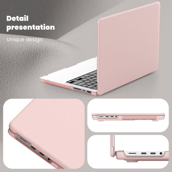 Turtle Shift vegan leer Laptopcover MacBook Pro 14' inch - 2023 / 2021 - A2442 / A2779 / A2918 / A2992 - Roze - Afbeelding 3