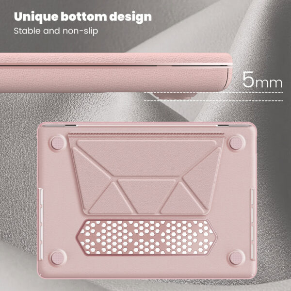 Turtle Shift vegan leer Laptopcover MacBook Pro 14' inch - 2023 / 2021 - A2442 / A2779 / A2918 / A2992 - Roze - Afbeelding 5