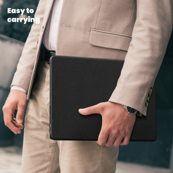 Turtle Shift vegan leer Laptopcover MacBook Pro 14' inch - 2023 / 2021 - A2442 / A2779 / A2918 / A2992 - Zwart - Afbeelding 4