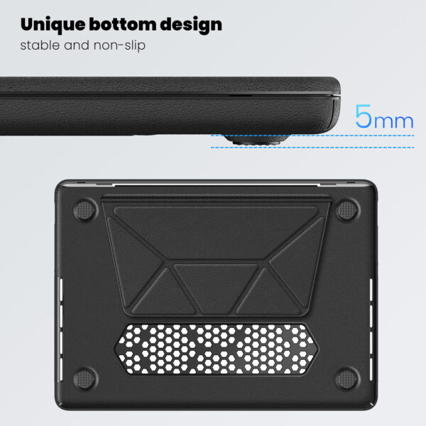 Turtle Shift vegan leer Laptopcover MacBook Pro 14' inch - 2023 / 2021 - A2442 / A2779 / A2918 / A2992 - Zwart - Afbeelding 5