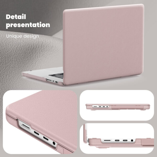Turtle Shift vegan leer Laptopcover MacBook Pro 16' inch - 2023 / 2021 - A2485 / A2780 / A2991 - Roze - Afbeelding 3