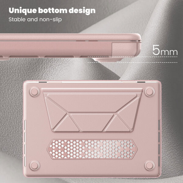 Turtle Shift vegan leer Laptopcover MacBook Pro 16' inch - 2023 / 2021 - A2485 / A2780 / A2991 - Roze - Afbeelding 5