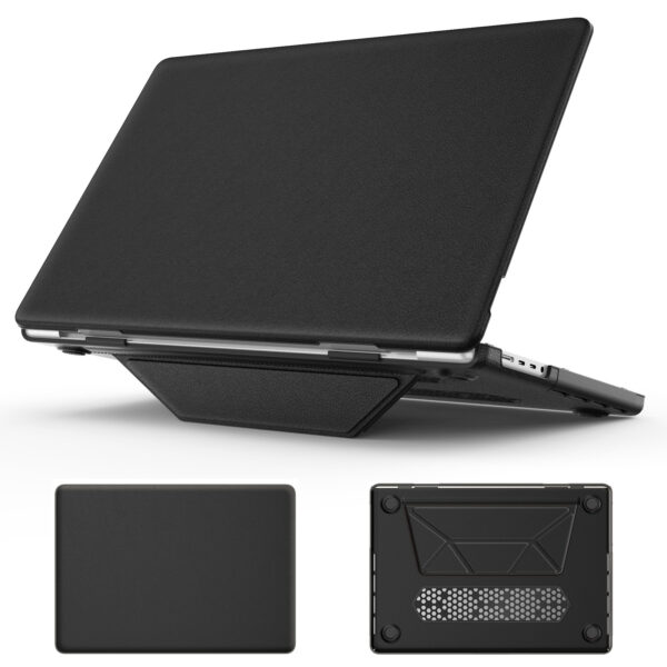 Turtle Shift vegan leer Laptopcover MacBook Pro 16' inch - 2023 / 2021 - A2485 / A2780 / A2991 - Zwart