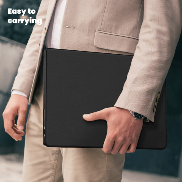 Turtle Shift vegan leer Laptopcover MacBook Pro 16' inch - 2023 / 2021 - A2485 / A2780 / A2991 - Zwart - Afbeelding 4