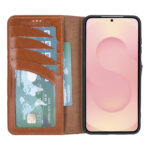 Solidenz Moda Book Samsung Galaxy S25 Plus echt leren hoesje - Bruin - Afbeelding 3