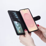 Solidenz Moda Book Samsung Galaxy A56 genuine leather case - Black - Image 4