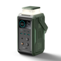 Joyroom 100W XXL Power Bank met uitklapbare Licht voor buiten – 75000mAh inclusief 100W kabel USB-C – Olijfgroen