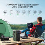Joyroom 100W XXL Power Bank met uitklapbare Licht voor buiten - 75000mAh inclusief 100W kabel USB-C - Olijfgroen - Afbeelding 2