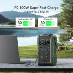 Joyroom 100W XXL Power Bank met uitklapbare Licht voor buiten - 75000mAh inclusief 100W kabel USB-C - Olijfgroen - Afbeelding 3