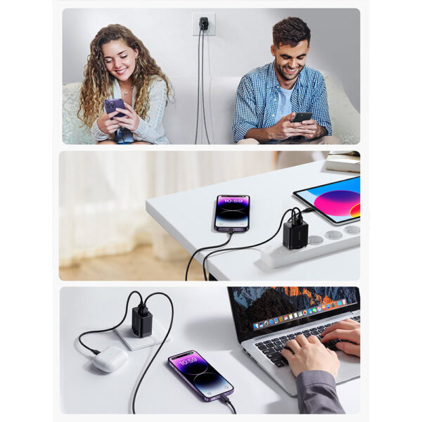 Joyroom 2 Poorten USB-A Oplader 12W - Zwart - Afbeelding 3