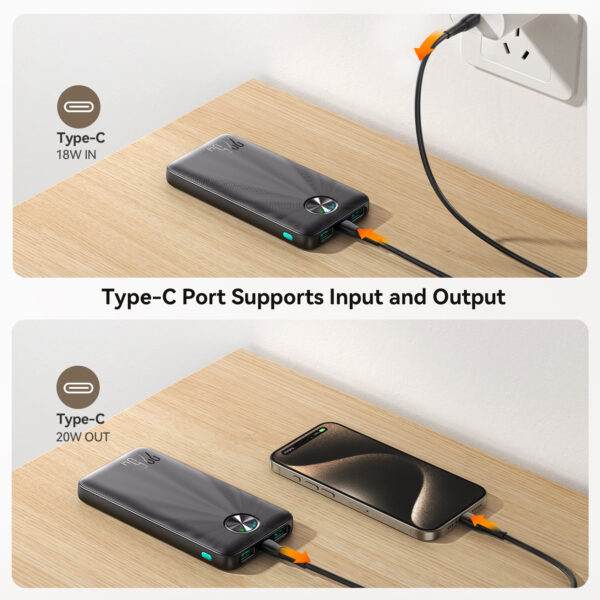 Joyroom 22.5W LED Power Bank Snellader - 10000 mAh inclusief USB-C kabel - Zwart - Afbeelding 10