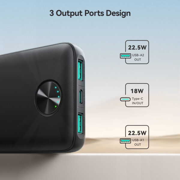 Joyroom 22.5W LED Power Bank Snellader - 10000 mAh inclusief USB-C kabel - Zwart - Afbeelding 8
