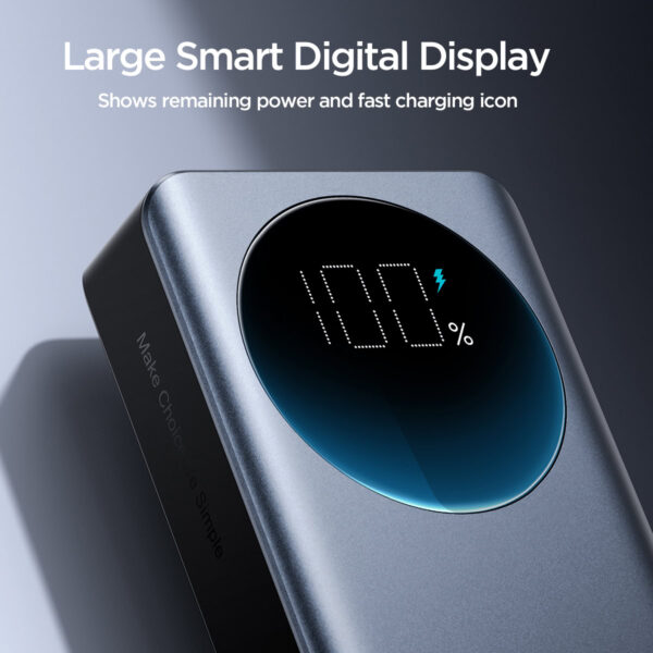 Joyroom 65W Digital Display Snellader Power Bank - 20000 mAh inclusief 100W USB-C Kabel - Zwart - Afbeelding 10
