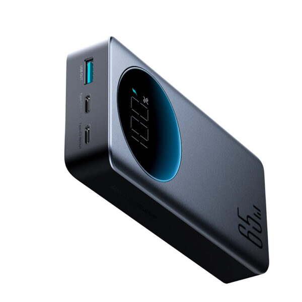 Joyroom 65W Digital Display Snellader Power Bank - 20000 mAh inclusief 100W USB-C Kabel - Zwart - Afbeelding 2