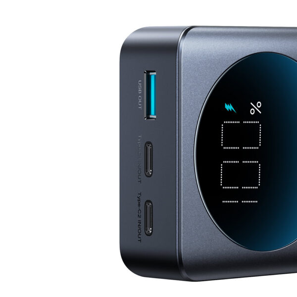 Joyroom 65W Digital Display Snellader Power Bank - 20000 mAh inclusief 100W USB-C Kabel - Zwart - Afbeelding 4
