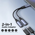 Joyroom Audio Adapter - Transfer Series 2-in-1 Audio Adapter - Type-C to Dual Type-C - Black - Image 2