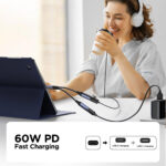 Joyroom Audio Adapter - Transfer Series 2-in-1 Audio Adapter - Type-C to Dual Type-C - Black - Image 4