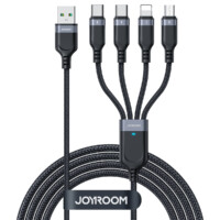 Joyroom Multi-Use 3.5A 4-in-1 Cable – 2x Type C to Type-C and 1x To Lightning and Micro-USB – 1.2 m – Black