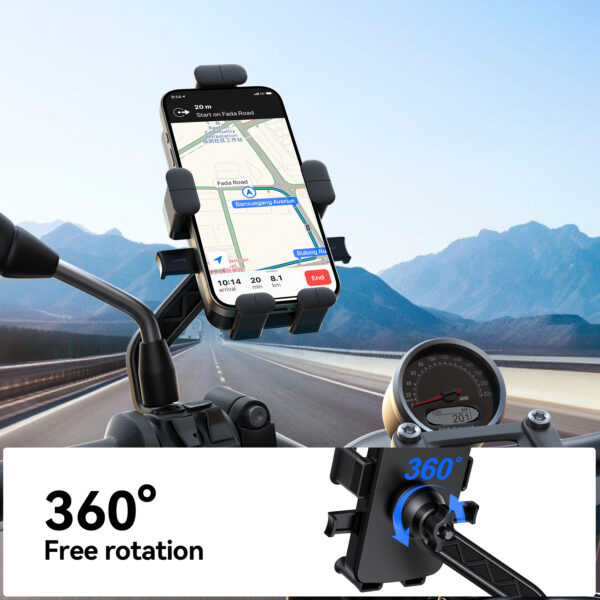 Joyroom Telefoonhouder voor Fiets en Motor - Houder voor aan de Spiegel - Zwart - Afbeelding 6