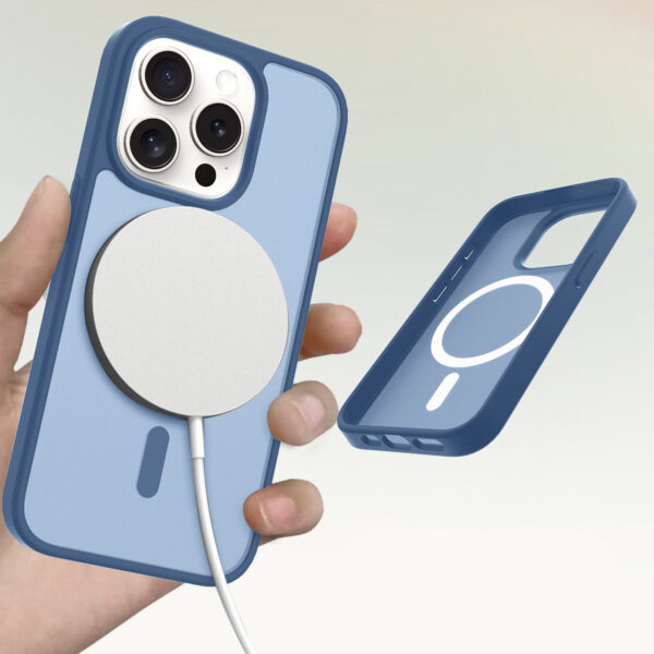 Solidenz FrostMag iPhone 15 Pro Max hoesje - Donkerblauw - Afbeelding 3