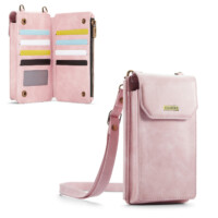 Solidenz Universeel Telefoonhoes en portemonnee tot 7.3 inch – Roze