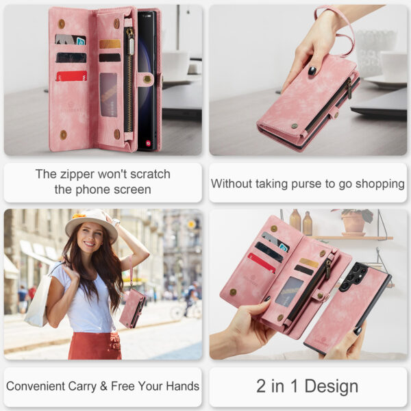 Solidenz Urban Wallet Samsung Galaxy S25 Ultra hoesje - Roze - Afbeelding 12