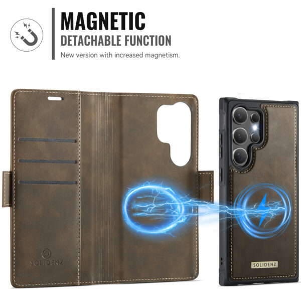 Solidenz 2-in-1 MagSafe Wallet Case voor Samsung Galaxy S24 Ultra - Bruin - Afbeelding 7