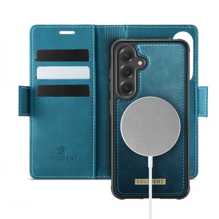 Solidenz 2-in-1 MagSafe Wallet Case for Samsung Galaxy S25 – Blue