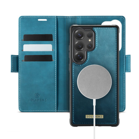 Solidenz 2-in-1 MagSafe Wallet Case for Samsung Galaxy S25 Ultra – Blue