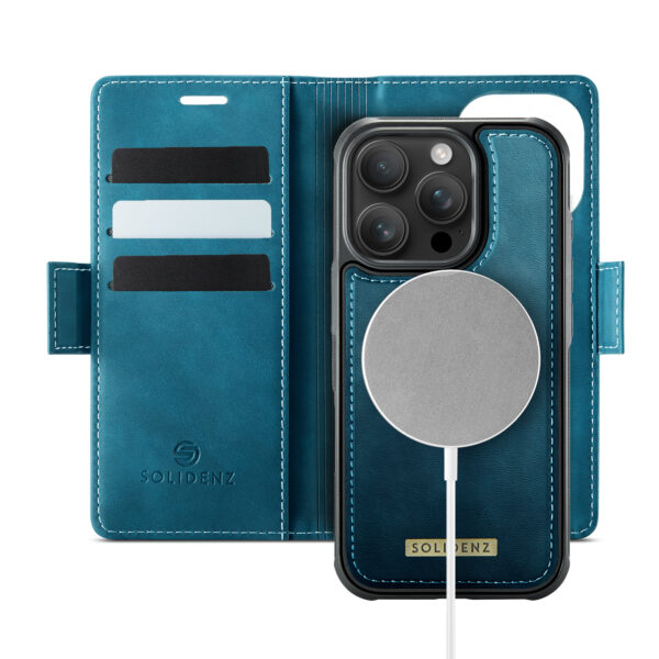 Solidenz 2-in-1 MagSafe Wallet Case for iPhone 16 Pro - Blue