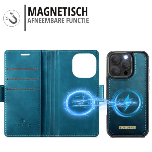Solidenz 2-in-1 MagSafe Wallet Case for iPhone 16 Pro - Blue - Image 7