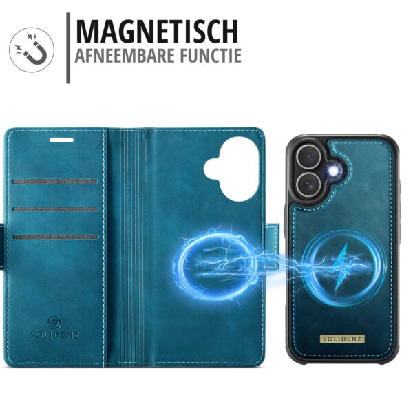 Solidenz 2-in-1 MagSafe Wallet Case for iPhone 16 - Blue - Image 7