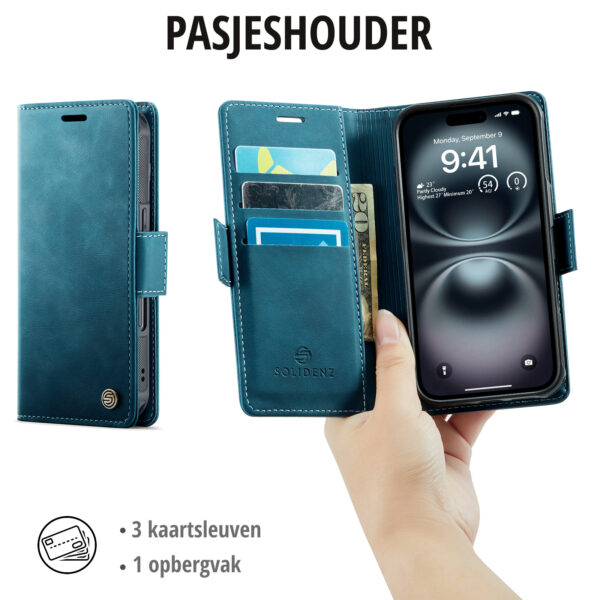 Solidenz 2-in-1 MagSafe Wallet Case for iPhone 16 - Blue - Image 8