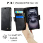 Solidenz 2-in-1 MagSafe Wallet Case for iPhone 15 Plus - Black - Image 8