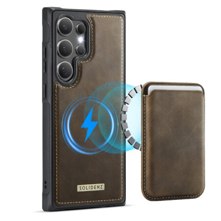 Solidenz MagSafe Wallet Backcover voor Samsung Galaxy S24 Ultra – Bruin