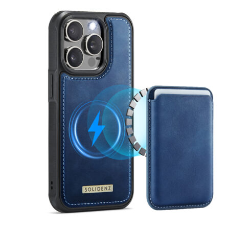 Solidenz MagSafe Wallet Backcover voor iPhone 15 Pro – Blauw