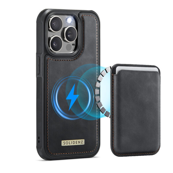 Solidenz MagSafe Wallet Backcover voor iPhone 15 Pro Max - Zwart