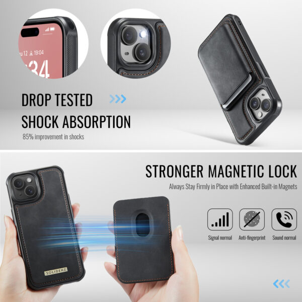Solidenz MagSafe Wallet Backcover voor iPhone 14 - Zwart - Afbeelding 5