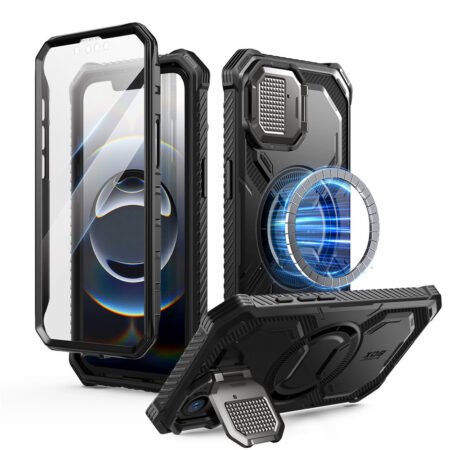 Armorbox iPhone 16e case with screen protector – Black