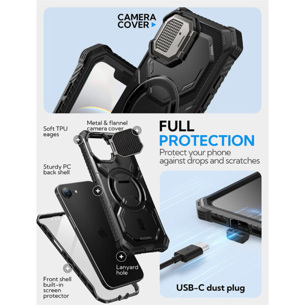 Armorbox iPhone 16e case with screen protector - Black - Image 7