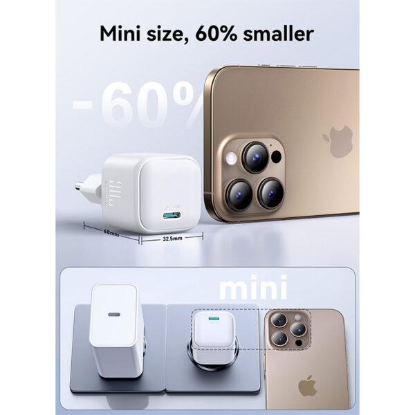 Joyroom 30W mini charger - USB-C port - White - Image 2