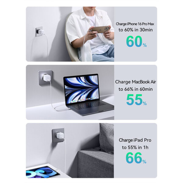 Joyroom 30W mini charger - USB-C port - White - Image 5